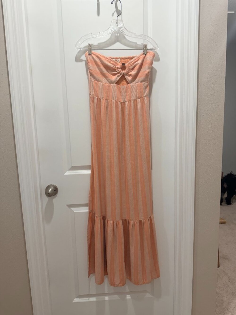 L Space Striped Strapless Maxi Dress